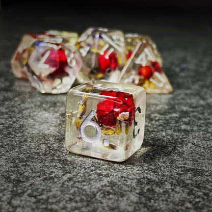 Sage’s Portal Cantrips DND Dice Set - Round Edge Resin 7-PC Polyhedral DND Dice Set for Dungeons and Dragons D&D RPG Tabletop TTRPG (Red Lavender) - color: Red Lavender