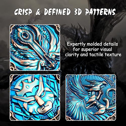 DNDND Unique Spinner Dice, 8-in-1 Hexagonal Metal Dice with Dual D20 Monster Themed Dice Set for DND Dungeons and Dragons, Dungeon Masters with Collectible Gift Tin (Rose with Teal) - color: Rose Teal