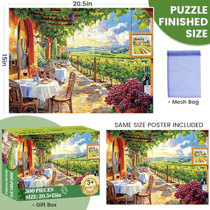 Jigsaw Puzzles 500 Pieces for Adults Natural Wine Estate, 500 Piece Vineyard 500 Piece Puzzles for Adults, Activity Game, Puzzle Great Gift for Friends 20.5 * 15 Inch - style: Wine Estate