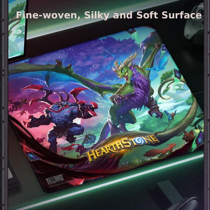 Blizzard Hearthstone Game Mouse Pad, XL Size Apply to Gamer Office & Home, Non-Slip Rubber Base, Extended Desk Mat with Stitched Edge, Smooth Stable & Durable, 17.7 * 15.7Inch (Battlegrounds) | Gaming Mouse Pad w/ Non-Slip Rubber Base & Stitched Edge, Des