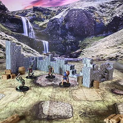 Wall Ruins Set 1 - Tabletop Game Terrain for D&D and Fantasy Role Playing Games - 28mm Scale