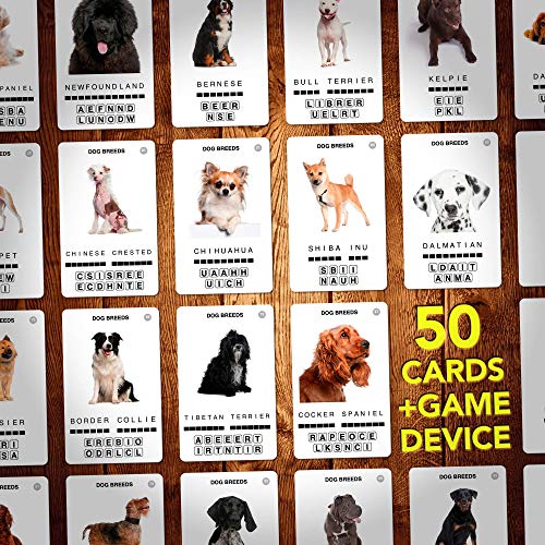 100 PICS Dogs Travel Game | Learn 100 Dog Breeds Flash Cards with Slide Reveal Case | Card Game, Gift, Stocking Stuffer | for Kids and Adults | Ages 6+ - style: Dogs