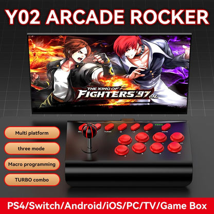 RALAN Arcade Fight Stick, Street Fighter Arcade Game Fighting Joystick with Turbo & Macro Functions Compatible with PS3/PS4/ Switch/PC Windows