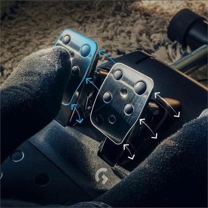 Logitech G923 Racing Wheel and Pedals for Xbox X|S, Xbox One and PC Featuring TRUEFORCE up to 1000 Hz Force Feedback, Responsive Pedal, Dual Clutch Launch Control, and Genuine Leather Wheel Cover - style: Xbox|PC