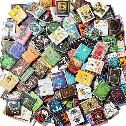 200pcs Mini Books Miniatures Dollhouse Books for Anxiety Bookshelf Library | Tiny Plastic Books for Dollhouse Decor Accessories DIY Crafting Bookshelf Fillers - style: 200pcs Mini Books