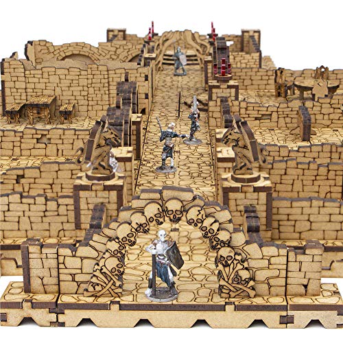 TowerRex Dungeon D&D Terrain, Tabletop Battle Map, DND Accessories, Set for Dungeons & Dragons, Pathfinder, Warhammer, Wargaming Terrain, TTRPG Scenery Kit for 28mm 32mm Miniatures