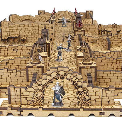 TowerRex Dungeon D&D Terrain, Tabletop Battle Map, DND Accessories, Set for Dungeons & Dragons, Pathfinder, Warhammer, Wargaming Terrain, TTRPG Scenery Kit for 28mm 32mm Miniatures