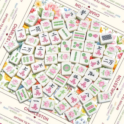 Flower Mahjong Table Mat, Non-Slip Noise Reduction Mah Jong Mat with Carrying Bag, Game Table Cover for Mahjongs Poker Card, Festival Birthday Gift for Mahjong Lovers, 31x 31In - color: Colorful-flower