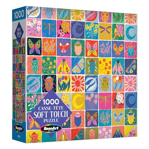 RoseArt - Soft Touch - Summer Quilt 1000 Piece Jigsaw Puzzle for Adults, Colorful Modern Design Finished Size 26.625 x 19.25 Made in USA - style: Summer Quilt