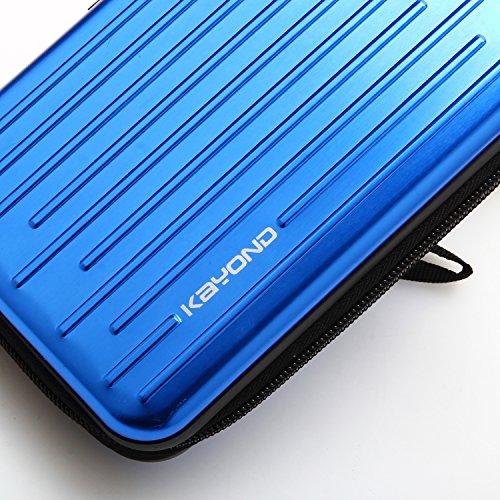 Anti-Shock Silver Aluminium Carry Travel Protective Storage Case Bag for 2.5" Inch Portable External Hard Drive HDD USB 2.0/3.0 (Blue) - color: Blue