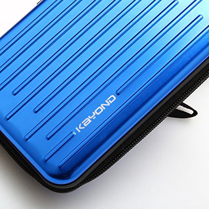 Anti-Shock Silver Aluminium Carry Travel Protective Storage Case Bag for 2.5" Inch Portable External Hard Drive HDD USB 2.0/3.0 (Blue) - color: Blue