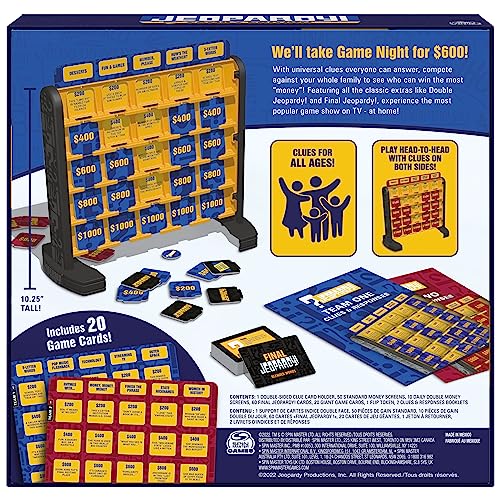 Jeopardy Family Edition Board Game Trivia Games Board Games for Family Night Fun Games for Game Night, for Adults and Kids Ages 10 and up