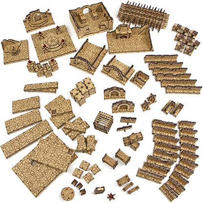 TowerRex Dungeon D&D Terrain, Tabletop Battle Map, DND Accessories, Set for Dungeons & Dragons, Pathfinder, Warhammer, Wargaming Terrain, TTRPG Scenery Kit for 28mm 32mm Miniatures