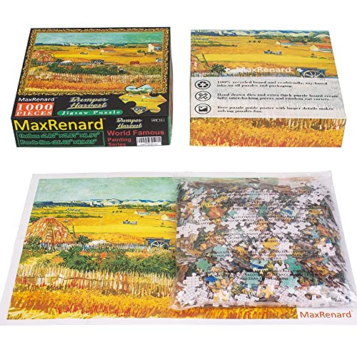 MaxRenard Game 1000 Pieces Jigsaw Puzzle Fine Art Collection Toy Bumper Harves by Vincent Willem Van Gogh - color: A039