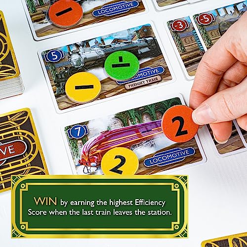 Calliope Station Master, Railroad Strategy Card Game, 2-6 Players | 30-50 Minutes, Place Railcars & Passengers, Action Cards, Second Edition, For Ages 8+