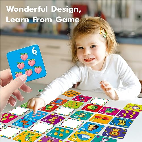 Hebayy 72 PCS Memory Matching Game, Alphabet & Numbers Matching Cards for Toddlers 36 Pairs Memory Cards for Preschool 4 5 6 Years Old - style: Letters & Number