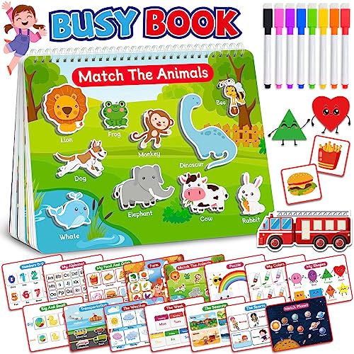 Benresive Busy Book for Toddlers 3-5, Montessori Preschool Learning Activities Book, Educational Sensory Travel Toys for Kids, Birthday Gifts for Boys Girls Ages 3+ - color: Blue