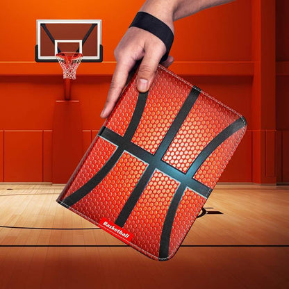 Trading Card Binder 400 Card Capacity, 50 Removable Sleeves (4 Pocket), Zipper Card Album Organizer for TCG Cards (Basketball) - color: Basketball