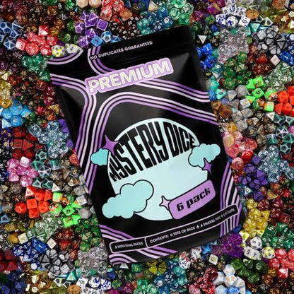 1985 Games Premium Mystery Dice, Set of 7 Polyhedral Dice, Heart Dice, Pink Dice, Suitable for Role Playing, Table Games (Premium Mystery Pack of 6) - color: Premium Mystery Dice, size: Pack of 6