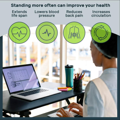TechOrbits Standing Desk Converter - 32 Inch Adjustable Sit to Stand Up Workstation, Particle Board, Dual Monitor Desktop Riser with Keyboard Tray, for Home Office Laptop, Black 32" - size: 32" Particle Board