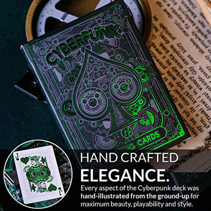 Cyberpunk Green Cardistry Deck, White Cyberpunk Playing Cards for Kids & Adults with e-Book, Poker Deck - color: Green