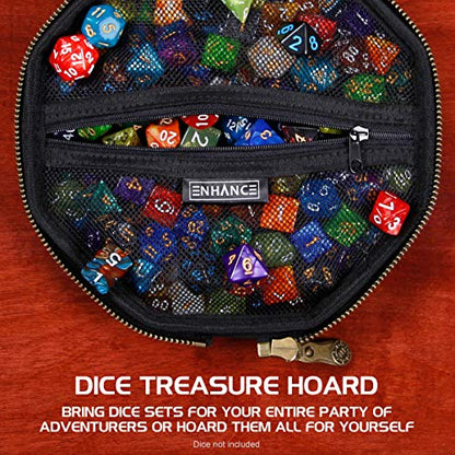 ENHANCE Tabletop RPG Adventurer's Bag + Dice Tray and Dice Case - Bundle