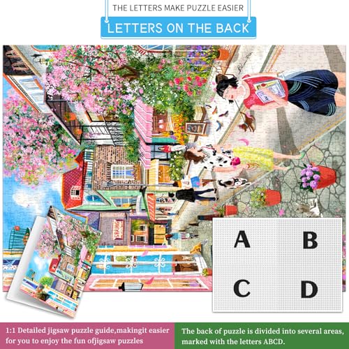 HUADADA 1000 Piece Puzzle for Adults - City Street Scenery, Matte Finish, Eye-Friendly Craftsmanship, Relaxation Gift for Puzzle Lovers - color: City Street Scenery