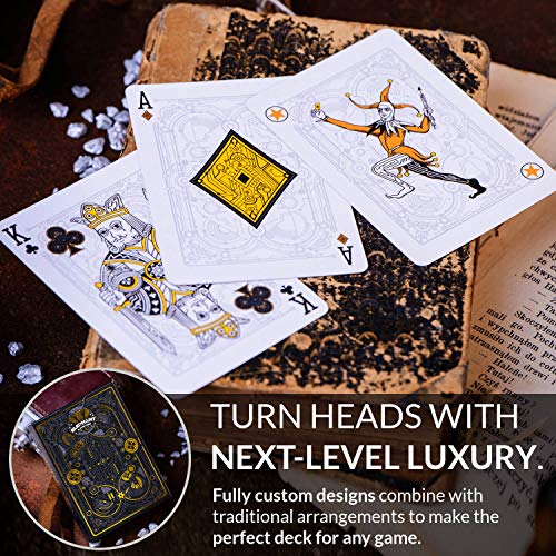 Cyberpunk Gold Playing Cards, Cardistry Decks, White Deck of Playing Cards for Kids & Adults, Cool Playing Cards with Card Game e-Book, Unique Playing Cards for Poker, Cyberpunk Cards - color: Gold