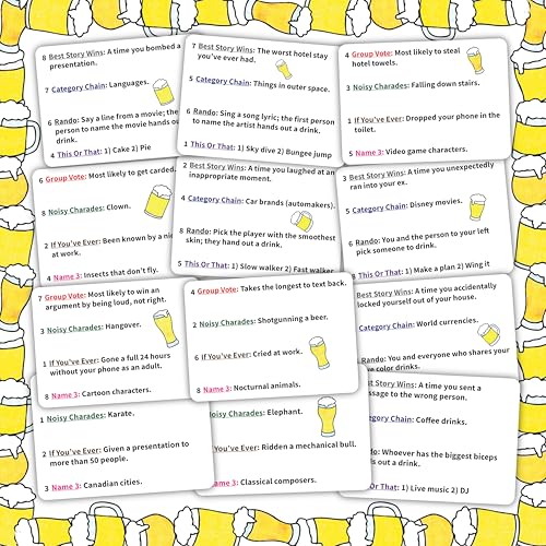 Laugh, Vote, Drink If, Category Chain, Act, Share & Guess | Perfect for Parties, Bars, Holidays, Friends & Family | Group Games That Are Easy to Learn & Fun To Play