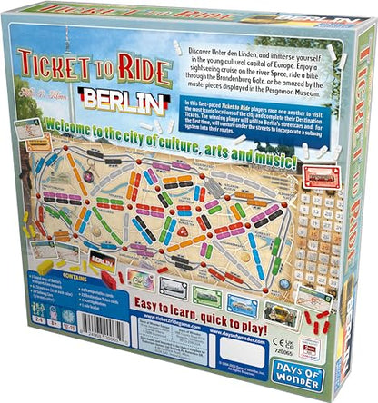 Asmodee Ticket to Ride Berlin Board Game - Train Route-Building Strategy Game, Fun Family Game for Kids & Adults, Ages 8+, 2-4 Players, 10-15 Minute Playtime - style: Berlin