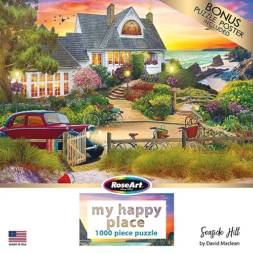 RoseArt - My Happy Place - Seaside Hill - 1000 Piece Jigsaw Puzzle for Adults