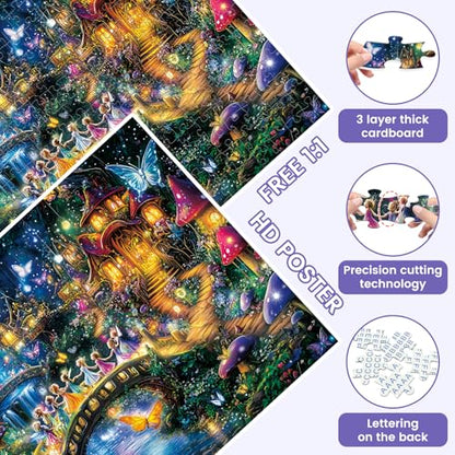 300 Pieces Butterfly Puzzles for Adults Children 20.5x15 in | Fairy Puzzle for Adults Children, Scenery Puzzle 300 Pieces, Gift for Birthday, Home Decor, Fun for Family Entertainment - style: Butterfly