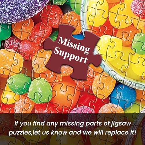 500 Piece Jigsaw Puzzle for Adults-Candy Puzzles, Colorful Candy Adult Puzzle 500 Pieces, Challenging Puzzle for Adults 500 Pieces, House Party Games, Best Gift for Mom, Dad, Family and Friends - style: Candy