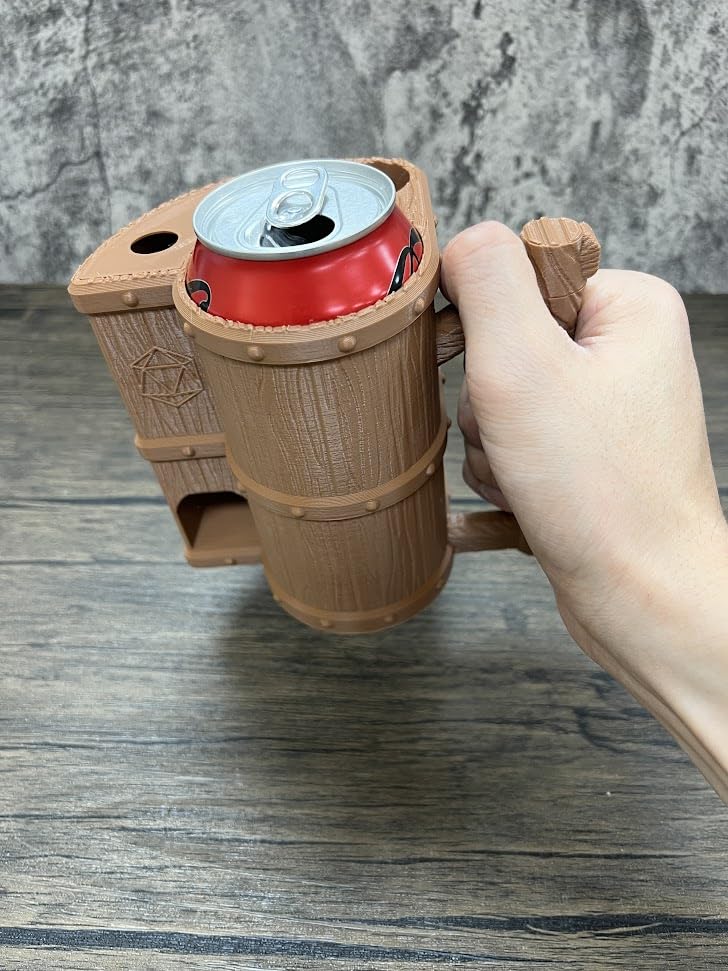 MunnyGrubbers - Mug Dice Tower - No Paint Odorless Insulated Cup Can Dice Tower - (Random 7PCS D20 Dice Set Included) - Dice Jail - Dice Holder - Dungeons and Dragons - DND Gift - (Brown) - color: Brown