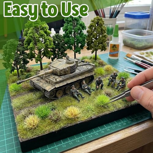 Warmtree 360 Pcs Static Grass Lowland Shrubs Tuft Terrain Model Kit for Train Landscape Railroad Scenery Sand Military Layout Model Miniature Bases and Dioramas - color: Color D