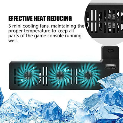 Cooling Fan Docking Station External Cooler Stand with 3 Cooling Fans Heat Reducing USB External Cooling Fan Side Mounted for ONE X Game Console Title WYLIE 2 Pack