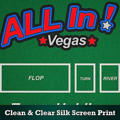 STERLING Games Poker Blackjack Craps Felt Layout, 72" x 36" Double Sided Mat for Casino Style Home Gaming Table Top Cover Cloth Mat