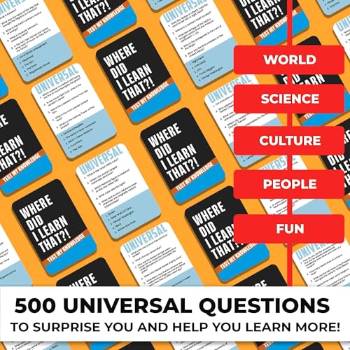 Trivia Card Games for Adults — Family Board Games for Teens and Adults | 500 General Knowledge Questions Trivia Cards with Answers – Fun Party Game for Family Game Night - color: 1. Universal