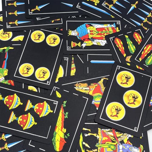 CDBXRA Spanish Playing Cards, Original Spanish Cards Games Deck of Cards | Briscas Cards Puerto Rico Mexican Playing Cards (Black x 1) - color: Black X 1