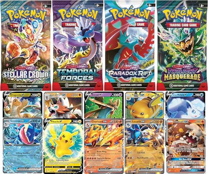 Pokemon TCG: 1 Authentic Factory Sealed Booster Pack and 1 Ultra Rare (V, EX, GX, VMAX, VSTAR, Etc.) + 1 Bonus Holofoil Card