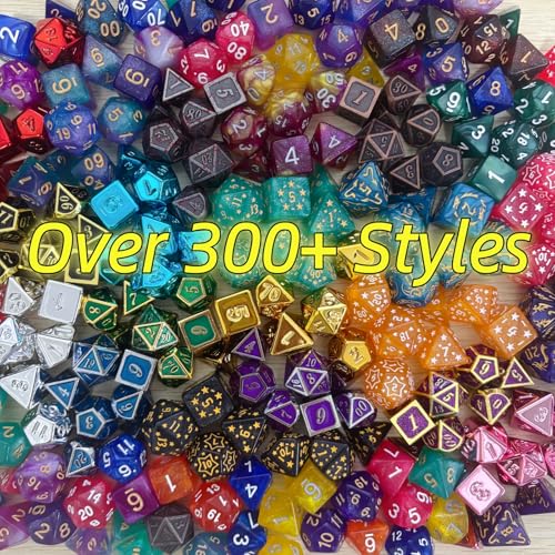 Mystery Dice Set of 7 Polyhedral Dice, DND Dice Set with Storage Bag and Rarity Card, RPG Dice, for Role Playing, Table Games (1 Pack) - style: 1 Pack