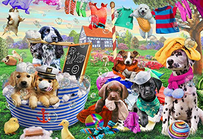 Laundry Day Jigsaw Puzzle 100 Piece by Vermont Christmas Company - Larger Pieces Perfect for Kids & Seniors