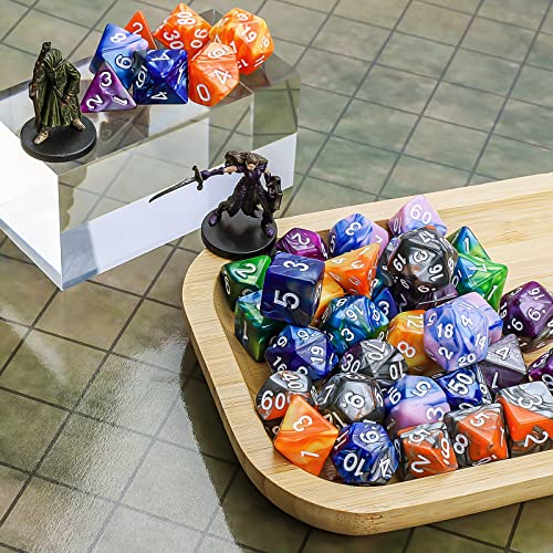 CiaraQ Polyhedral Dice Set - DND Role Playing Dice | Acrylic RPG Dice for Dungeons and Dragons MTG Table Games, Multi-color, 42pcs - color: Multi-color