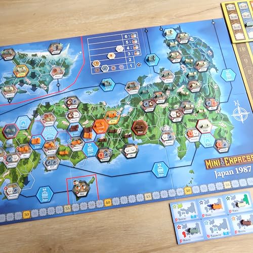 Mini Express by Moaideas Game Design | an Engaging Train Game with Only Two Actions | Strategy Board Game for Family Nights | 1-5 Players (Expansion Map Pack)