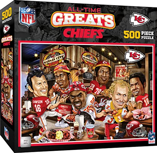 MasterPieces 500 Piece Sports Jigsaw Puzzle for Adults - NFL Kansas City Chiefs All-Time Greats - 15x21 - style: Kansas City Chiefs