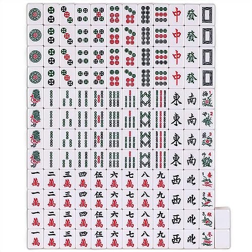 Yellow Mountain Imports Chinese Mahjong Set – Rouge Prestige – 146 Medium Tiles, Professional Set for Chinese-Style Play [中式麻將 專業套裝] - color: Yellow