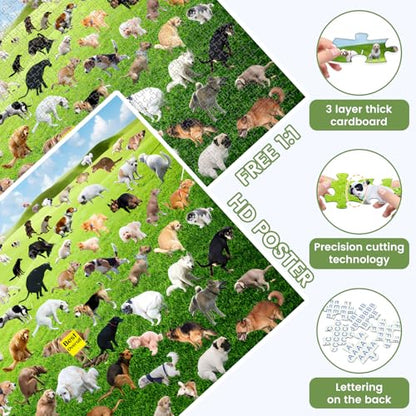 1000 Pieces Puzzles for Adults, Pooping Puppies Puzzle, Dogs Jigsaw Puzzles 1000 Pieces, Funny Gifts for Dog Lovers Friends, Perfect White Elephant Gag Gift, Dog Puzzle as Funny Home Party Decorations - style: Pooping Puppies