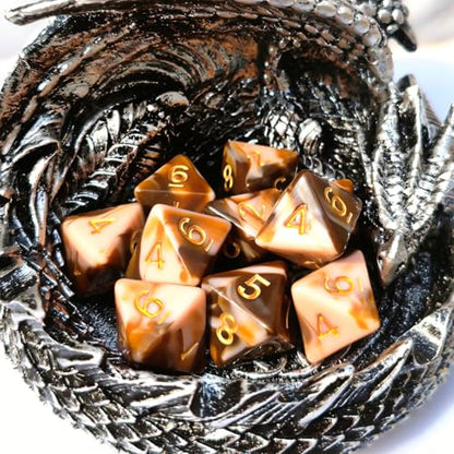 10 PCS D8 8 Sided Dice Set, Polyhedral Number Game Dice for DND RPG MTG Board Game Party Tabletop Accessories (White + Coffee) - color: White + Coffee