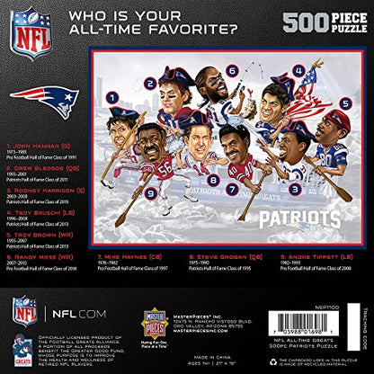 MasterPieces 500 Piece Sports Jigsaw Puzzle for Adults - NFL New England Patriots All-Time Greats - 15x21" - style: New England Patriots