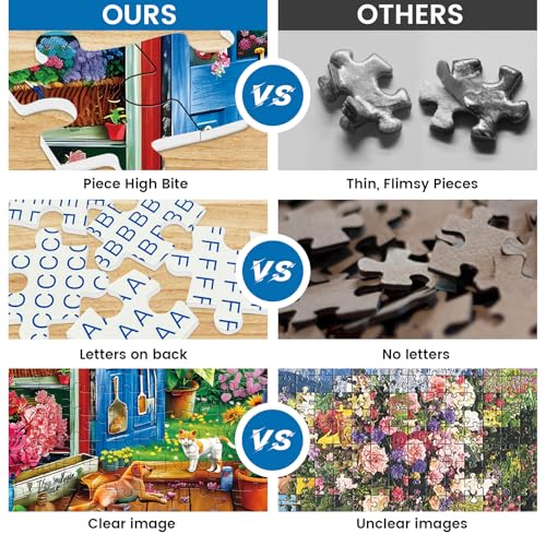 300 Pieces Puzzle for Adults | Flowers House Puzzle | Recycled Cardboard Large Piece Jigsaw Puzzles 300 Pieces | Challenging Game Home Decor Birthday Party Gift Toy 20.5 * 15 inch - style: FLowers House